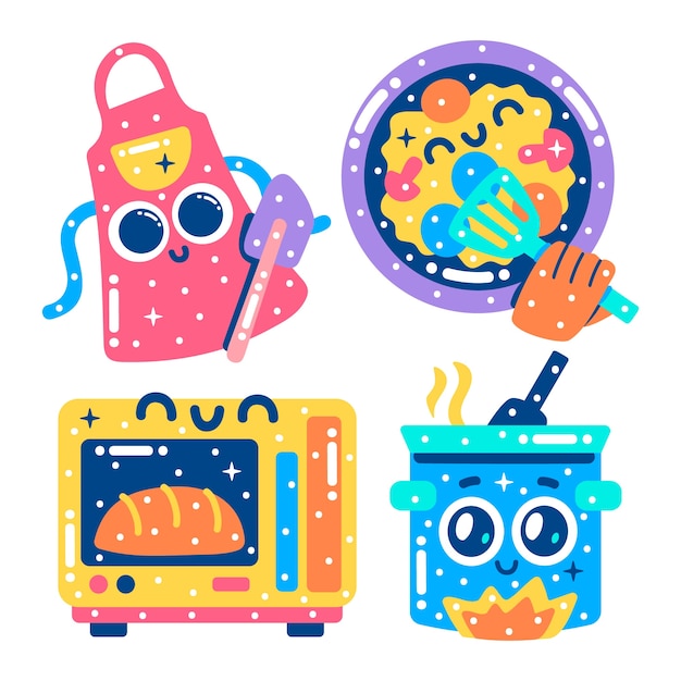 Colección de pegatinas de cocina deslumbrantes