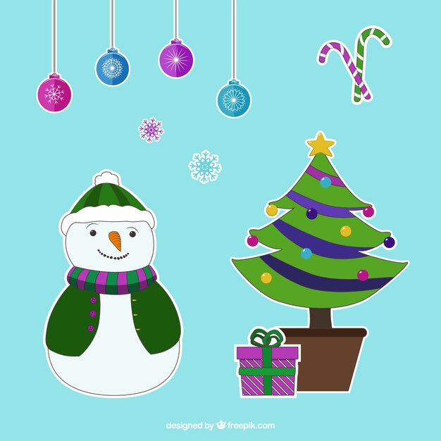 Colección de pegatinas decorativas para navidad