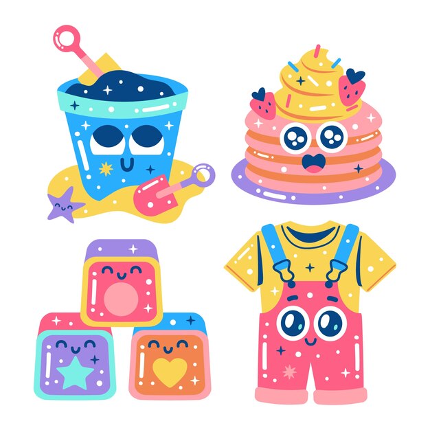 Colección de pegatinas deslumbrantes para niños