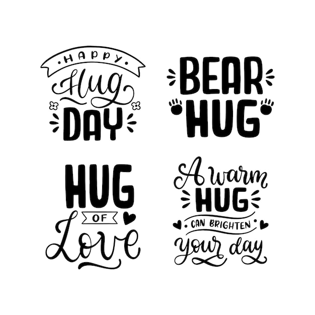 Colección de pegatinas para el día del abrazo