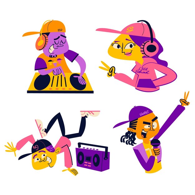 Colección de pegatinas de doodle de cantantes