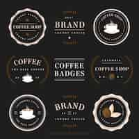 Vector gratuito colección de pegatinas e insignias de café