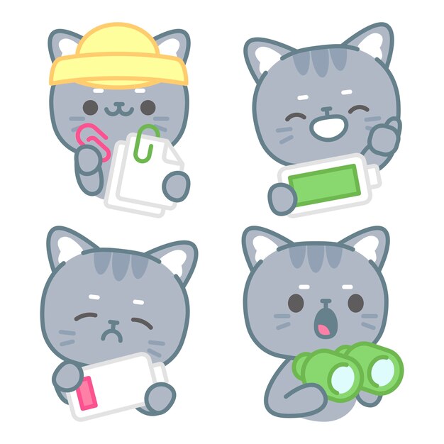 Colección de pegatinas esenciales con el gato Tomomi