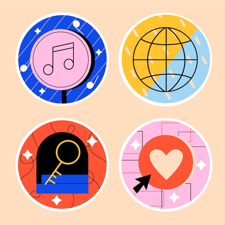 Vector gratuito colección de pegatinas esenciales ingenuas