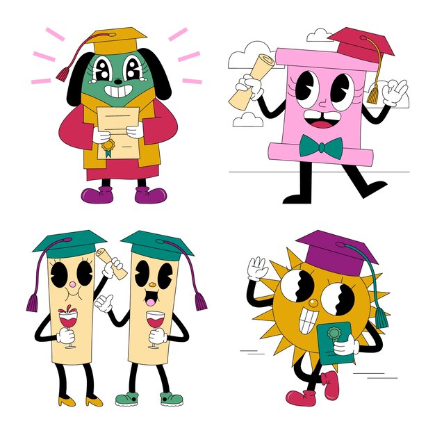 Colección de pegatinas de graduación de ácido