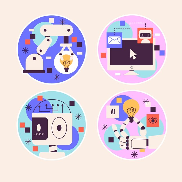 Colección de pegatinas ingenuas ai