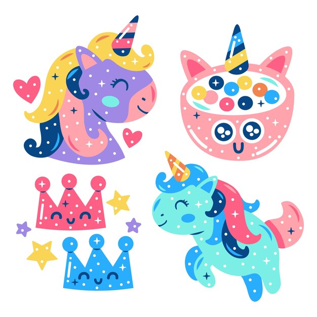Colección de pegatinas kawaii