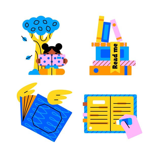 Colección de pegatinas de lectura de armonía.