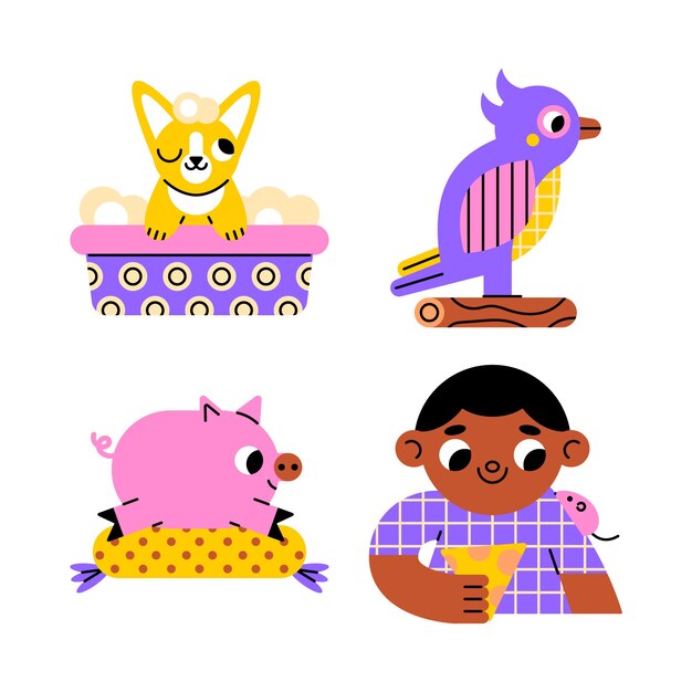 Colección de pegatinas de mascotas Harmony