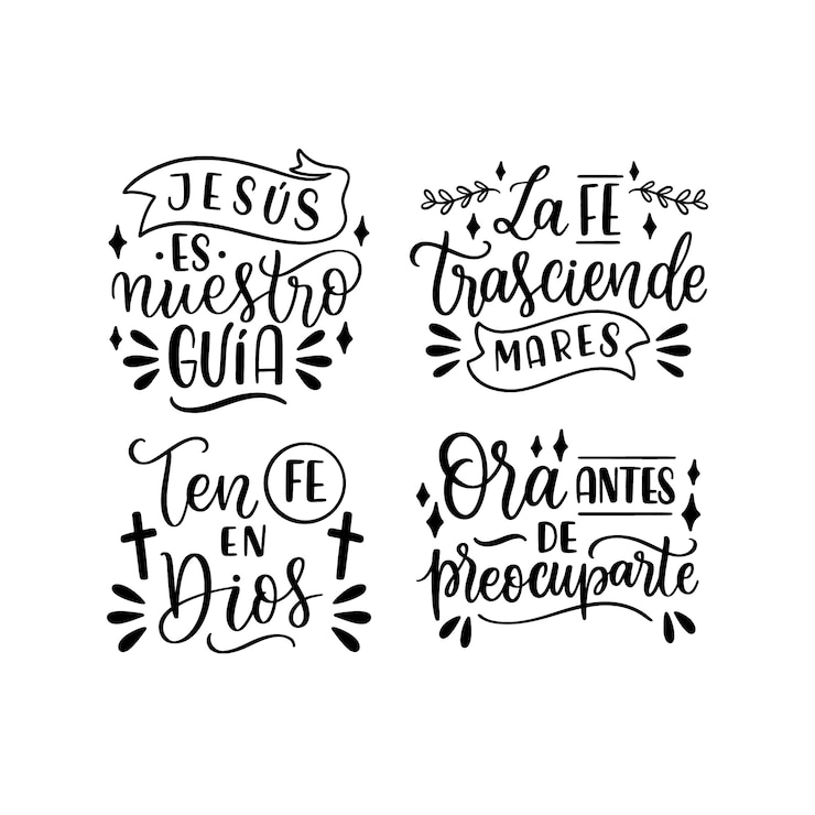 Vector gratuito colección de pegatinas monocromáticas de fe y religión