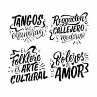 Vector gratuito colección de pegatinas de música con letras.