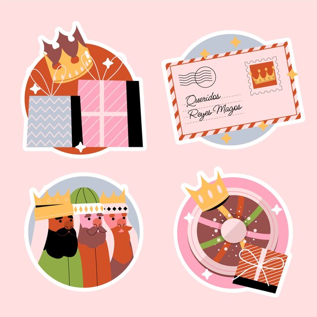Colección de pegatinas de Naive reyes magos