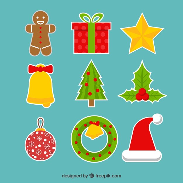 Colección de pegatinas de navidad 