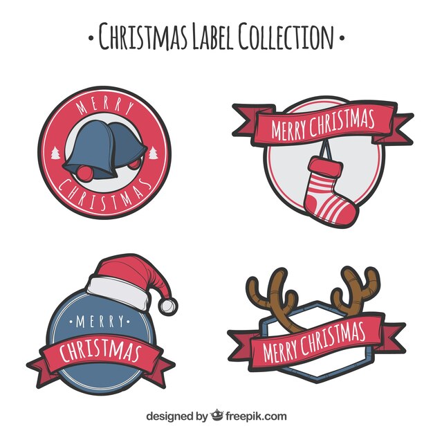 Colección de pegatinas de navidad