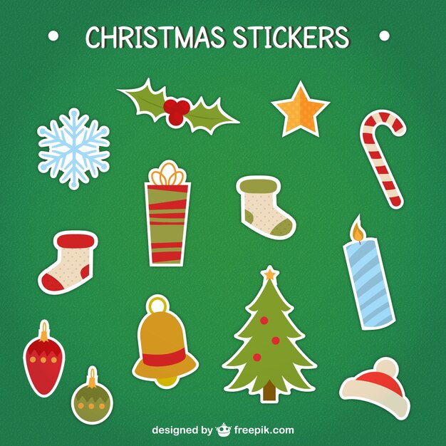 Colección de pegatinas navideñas