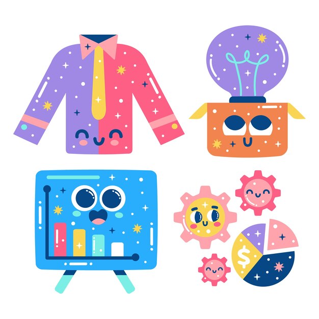 Colección de pegatinas de negocios deslumbrantes