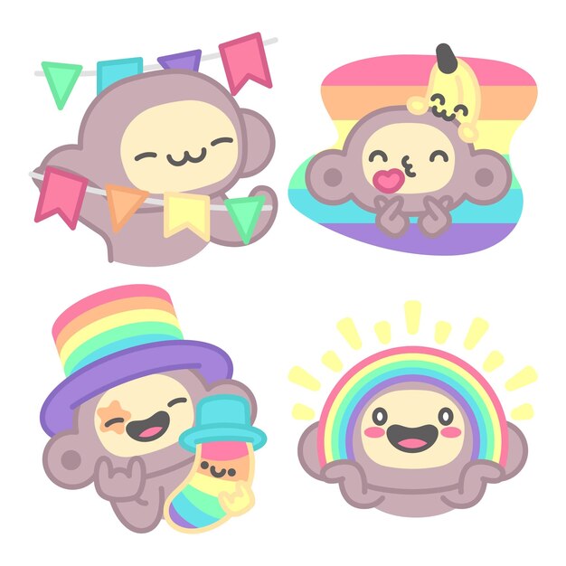 Colección de pegatinas de orgullo lgbti