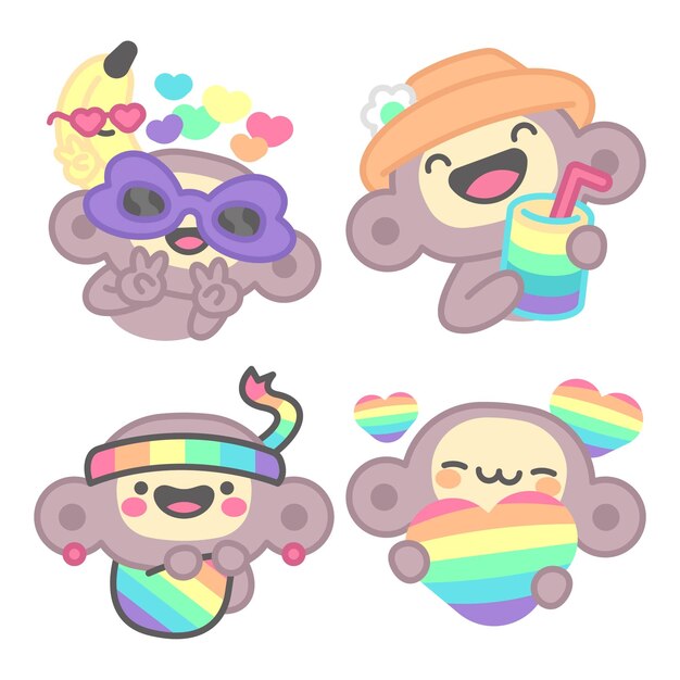 Colección de pegatinas de orgullo lgbti