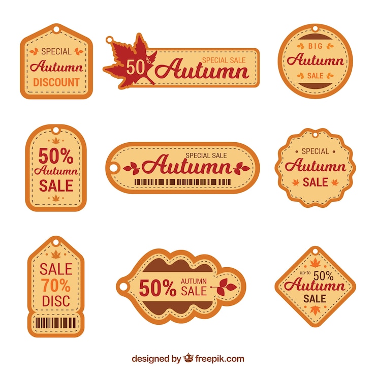 Vector gratuito colección de pegatinas de otoño