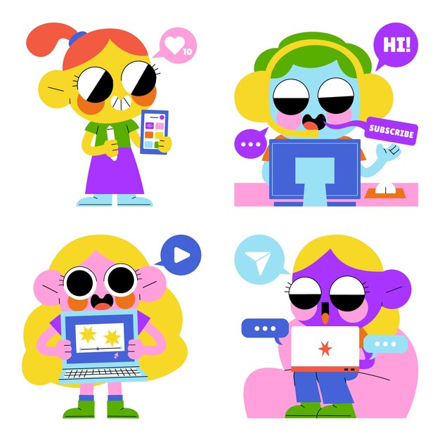 Colección de pegatinas de redes sociales esmaltadas