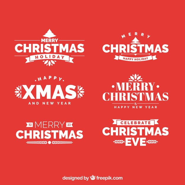 Colección de pegatinas retro de navidad