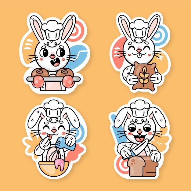 Colección de pegatinas de Ronnie el conejito