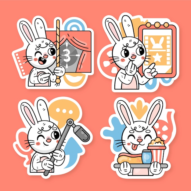 Colección de pegatinas de Ronnie el conejito