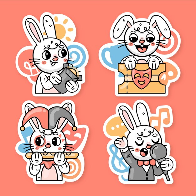 Colección de pegatinas de Ronnie el conejito