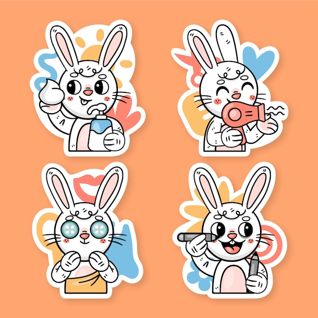 Colección de pegatinas de Ronnie el conejito