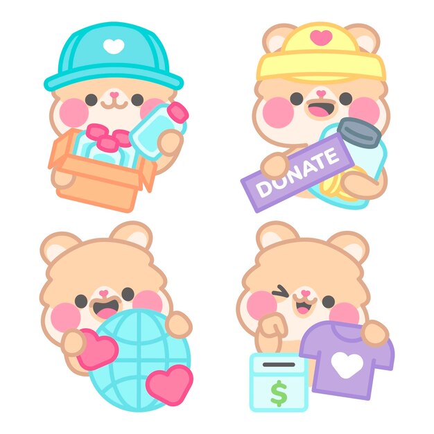 Colección de pegatinas solidarias con el hámster kimchi