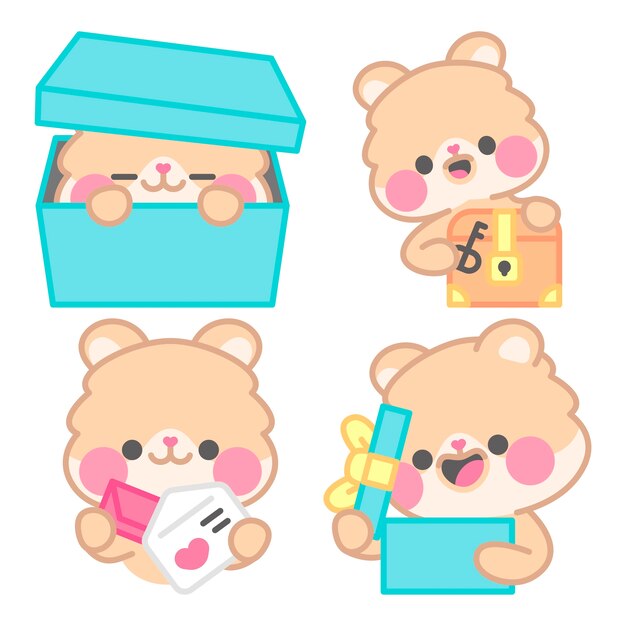 Colección de pegatinas sorpresa con el hámster Kimchi
