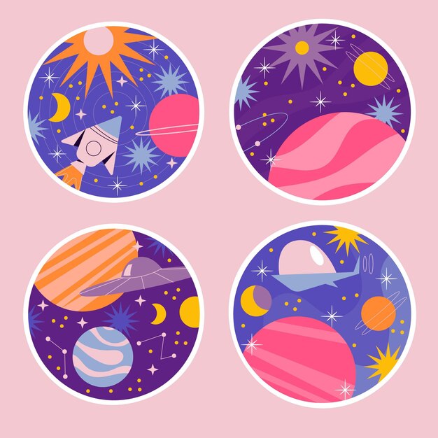 Colección de pegatinas del universo ingenuo