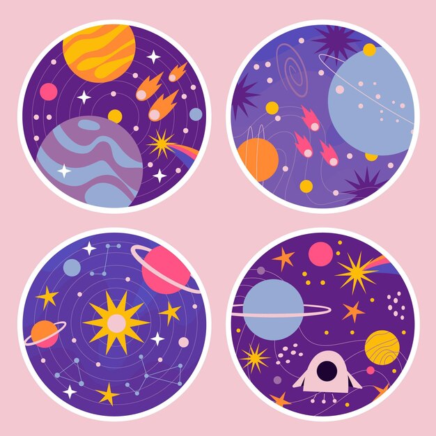 Colección de pegatinas del universo ingenuo