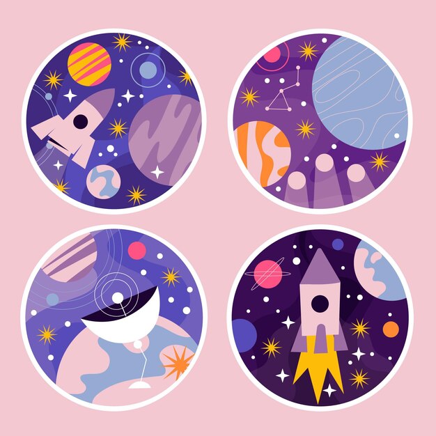 Colección de pegatinas del universo ingenuo