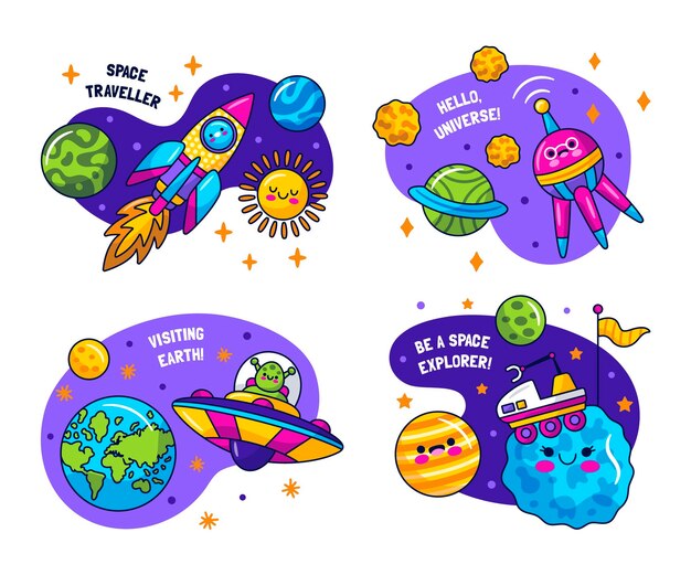 Colección de pegatinas del universo ingenuo