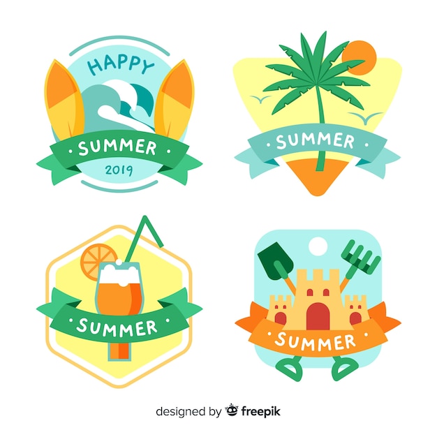 Colección de pegatinas de verano