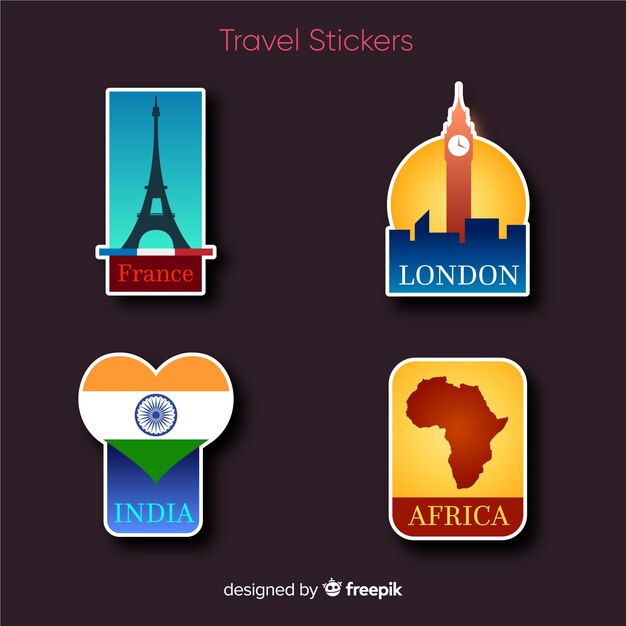 Colección pegatinas viaje ciudades
