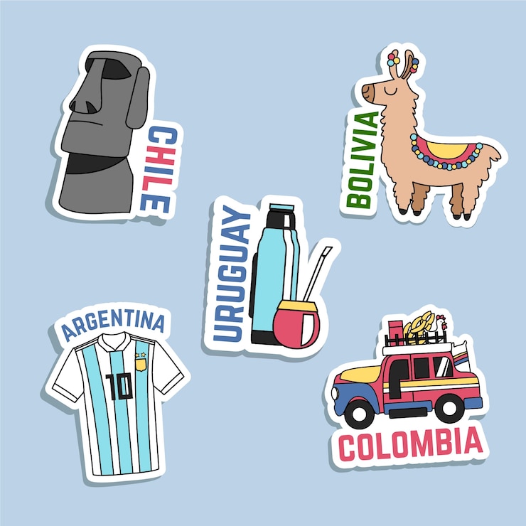 Vector gratuito colección de pegatinas de viaje dibujadas a mano