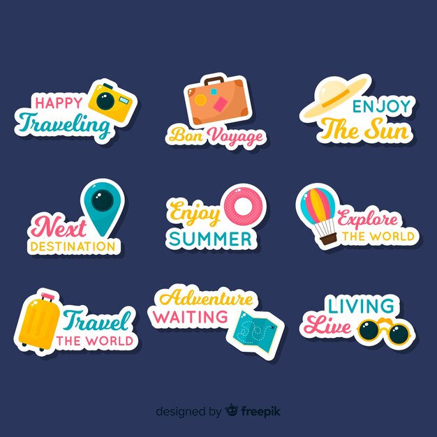 Colección de pegatinas de viaje