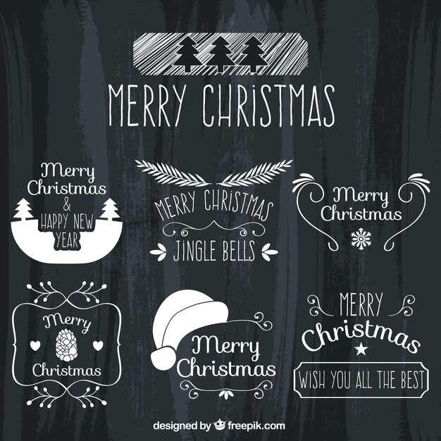 Colección de pegatinas vintage de navidad 