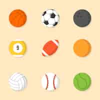 Vector gratuito colección de pelotas de deporte