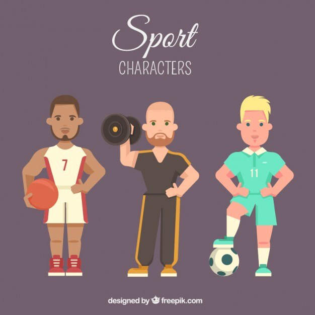 Vector gratuito colección de personajes de deporte