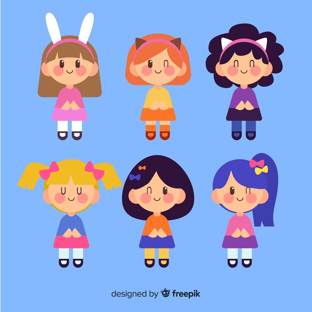 Colección personajes divertidos dibujados a mano