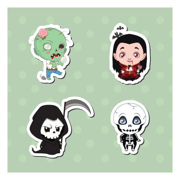 Colección de personajes de halloween