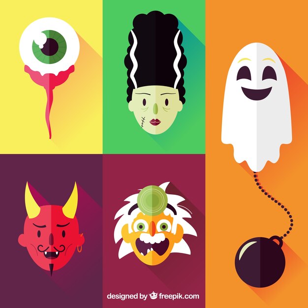 Colección de personajes de Halloween