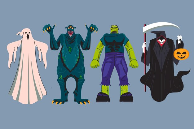 Colección de personajes de Halloween