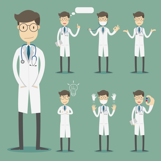 Colección de personajes médicos