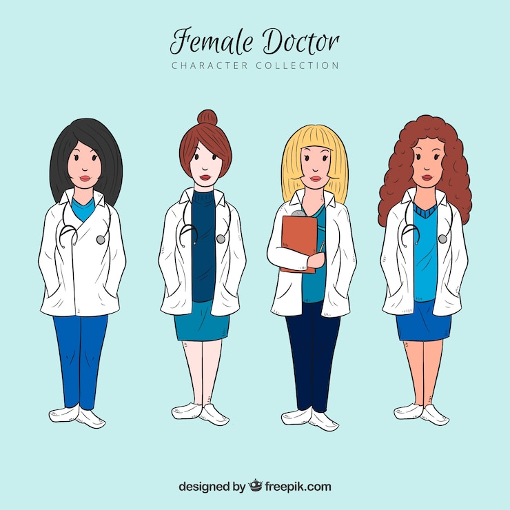 Vector gratuito colección de personajes de mujer
