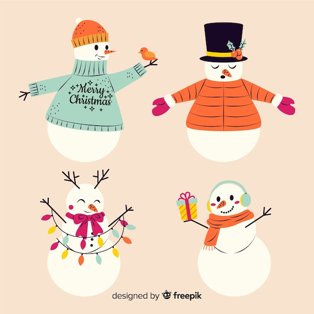 Colección de personajes de muñeco de nieve vintage
