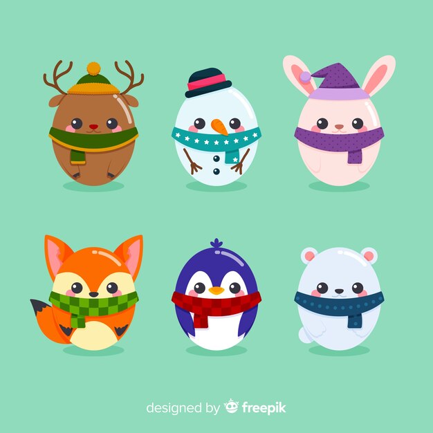 Colección personajes navidad huevo